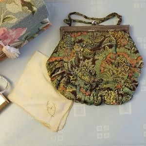 Vintage 1920's Silk Purse with Silk Handkerchief